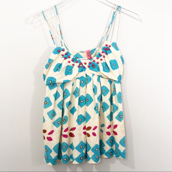 Diane Von Furstenberg Tops - Diane von Furstenberg Strappy Babydoll Beaded Tank